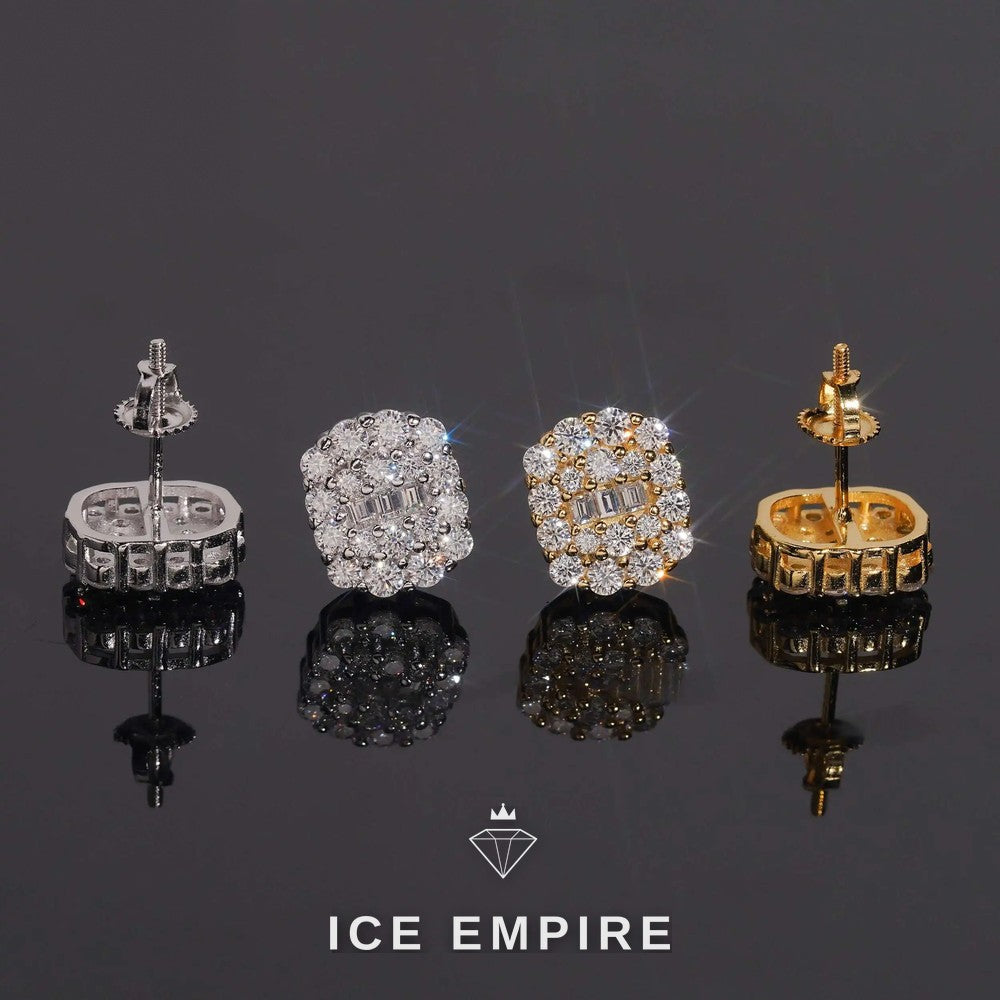 Iced Out 925 Silver Moissanite Earrings