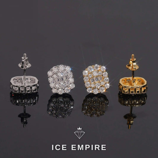 Iced Out 925 Silver Moissanite Earrings