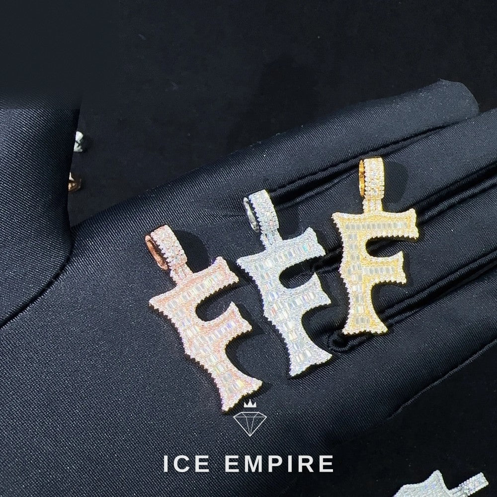 Iced Out Baguette Rose Gold Plated Moissanite Pendant