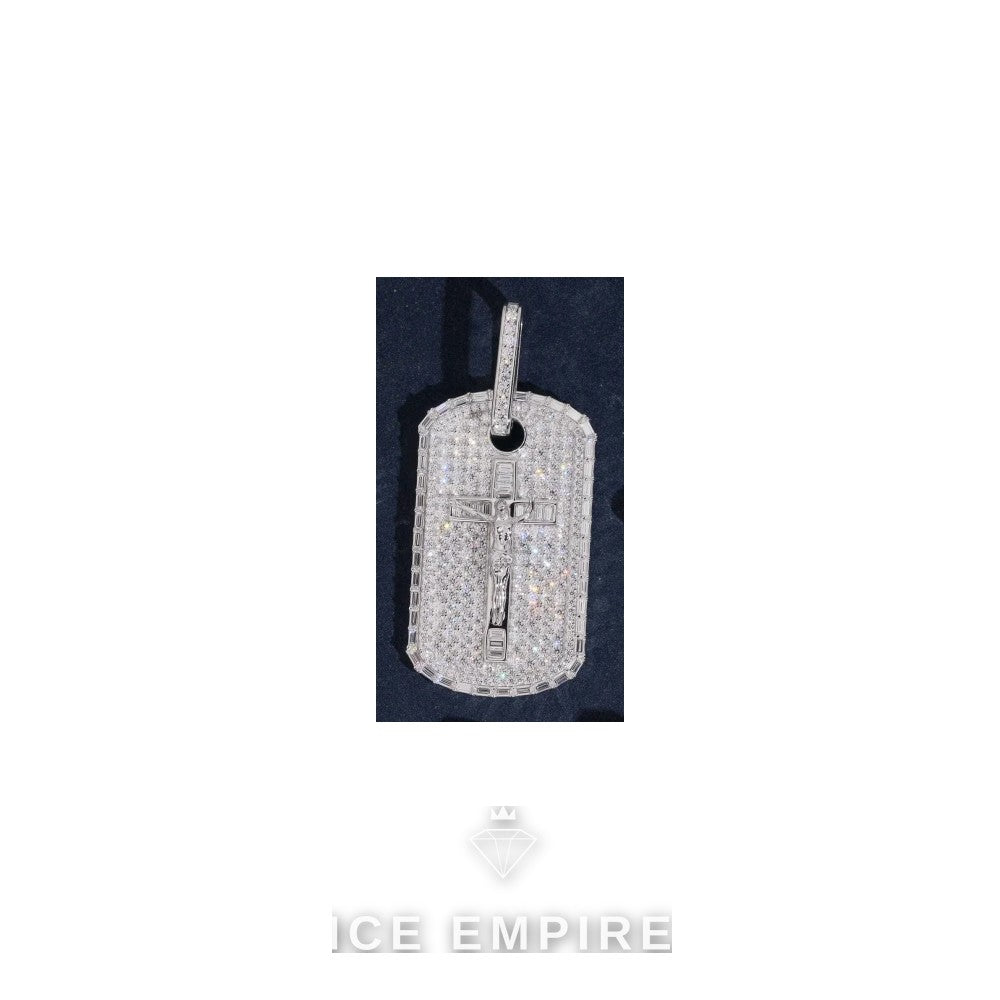 Iced Out Cross Gold Plated Moissanite Pendant