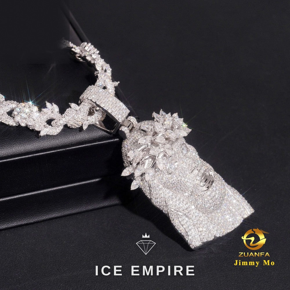 Iced Out 925 Silver Moissanite Cuban Chain