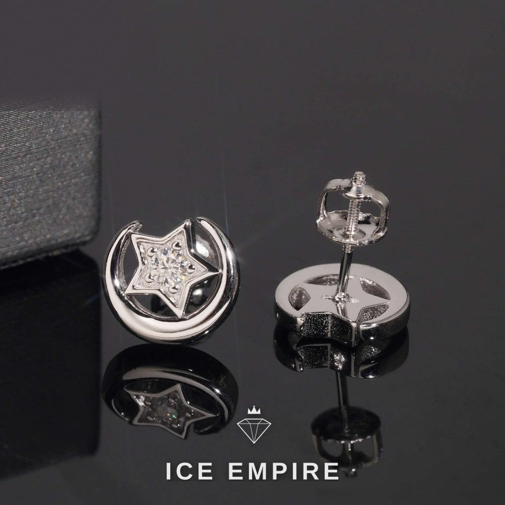 Iced Out 925 Silver Moissanite Earrings