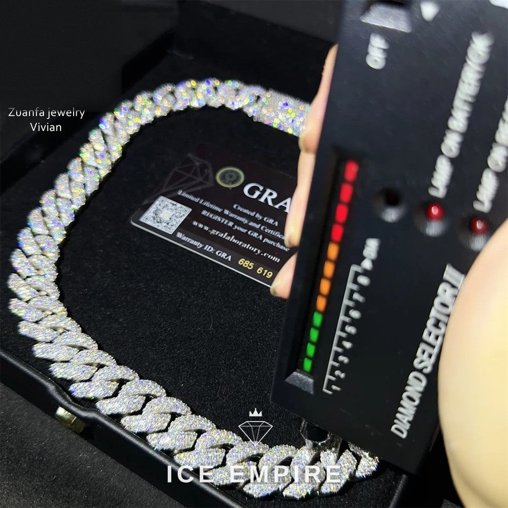 Iced Out Rose Gold Plated Moissanite Cuban Chain