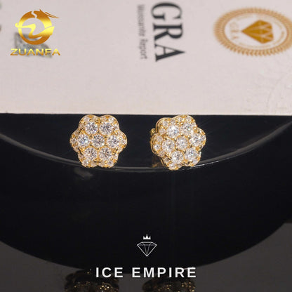 Iced Out Cluster 925 Silver Moissanite Earrings