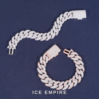 Iced Out 925 Silver Moissanite Cuban Chain