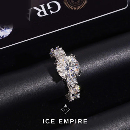 Iced Out 925 Silver Moissanite Wedding Band