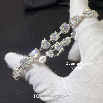 Iced Out 925 Silver Moissanite Tennis Chain