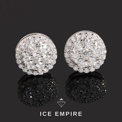 Iced Out 925 Silver Moissanite Stud Earrings
