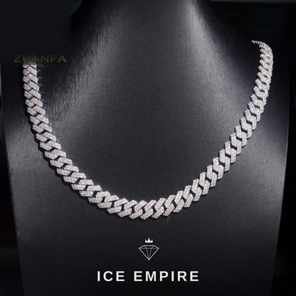 Iced Out Gold Plated Moissanite Cuban Chain