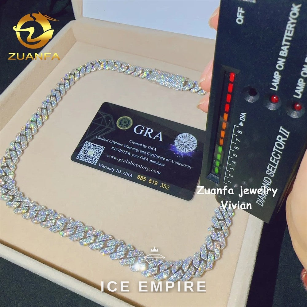 Iced Out Rose Gold Plated Moissanite Cuban Chain