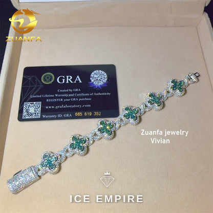 Iced Out 925 Silver Moissanite Cuban Chain