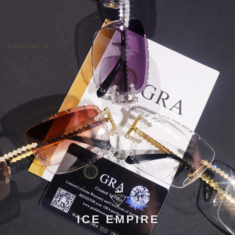 Iced Out 925 Silver Moissanite Glasses