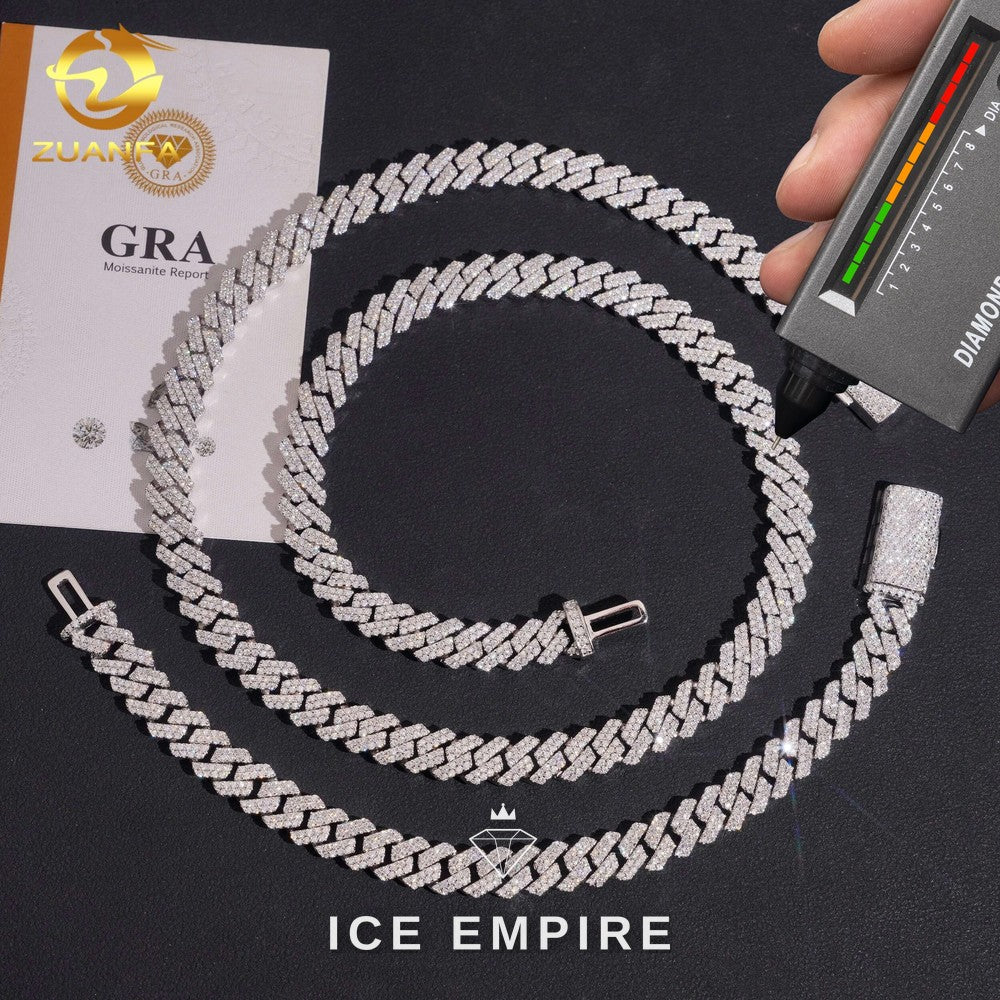 Iced Out Gold Plated Moissanite Cuban Chain