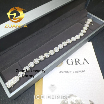 Iced Out Cluster Rose Gold Moissanite Tennis Chain