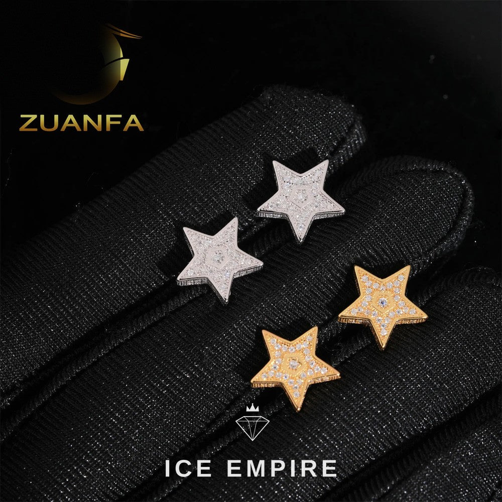 Iced Out 925 Silver Moissanite Earrings