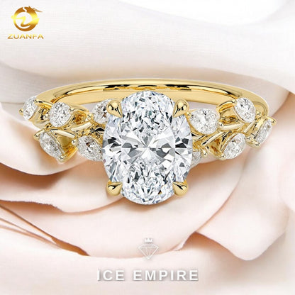 Iced Out Gold Plated Moissanite Stud Earrings