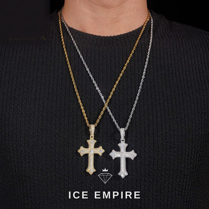 Iced Out Cross 925 Silver Moissanite Pendant