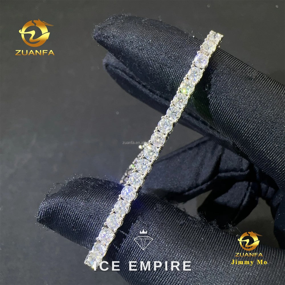 Iced Out 10K Gold Moissanite Tennis Chain