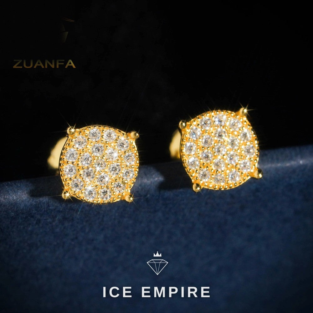 Iced Out Gold Plated Moissanite Earrings
