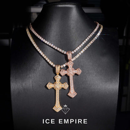 Iced Out Cross Gold Plated Pendant