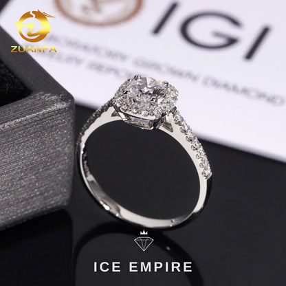 Iced Out 18K Gold Lab Grown Diamond Engagement Ring