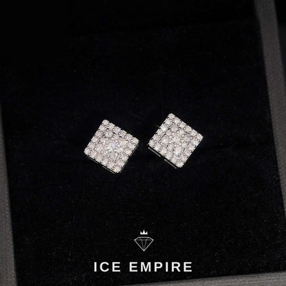 Iced Out 925 Silver Moissanite Stud Earrings