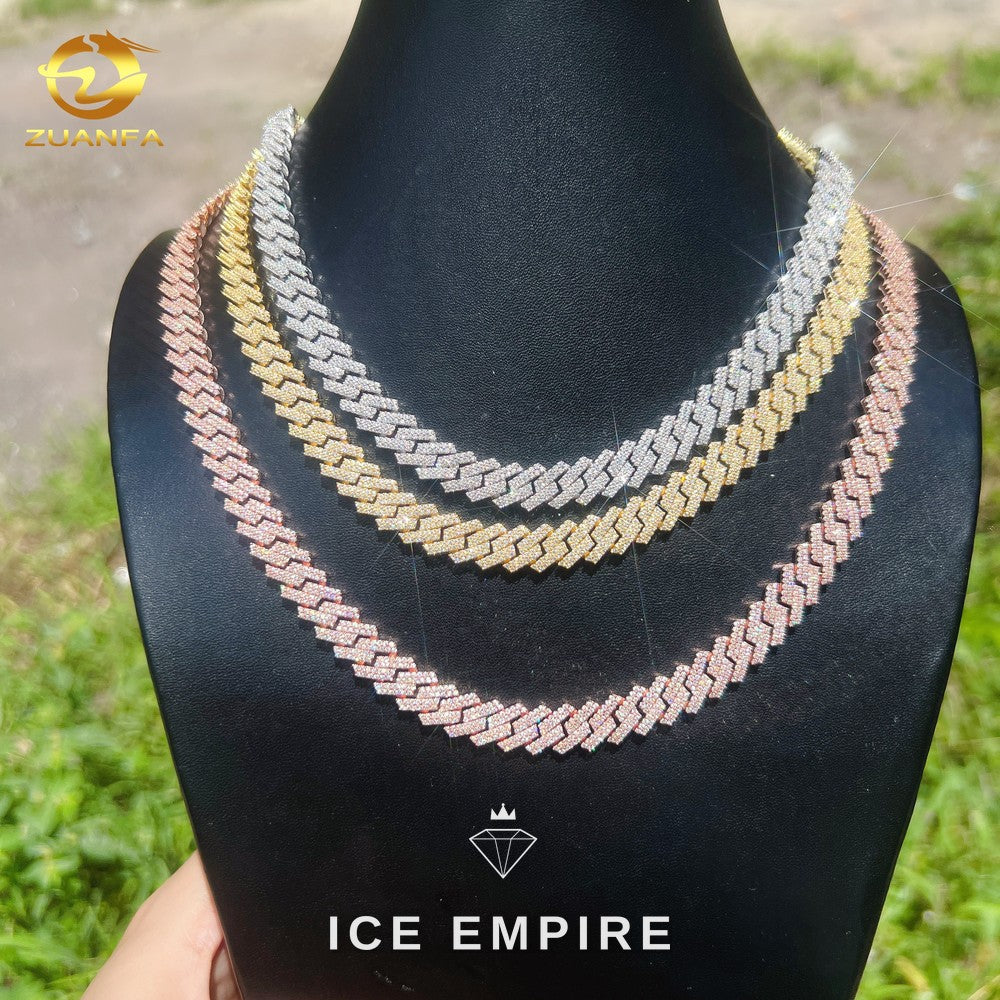 Iced Out Rose Gold Plated Moissanite Cuban Chain