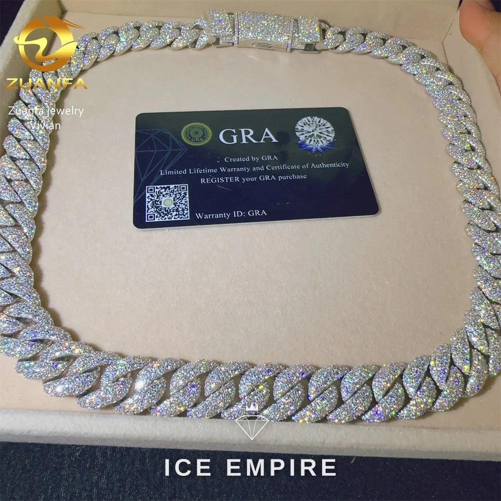 Iced Out Rose Gold Plated Moissanite Cuban Chain