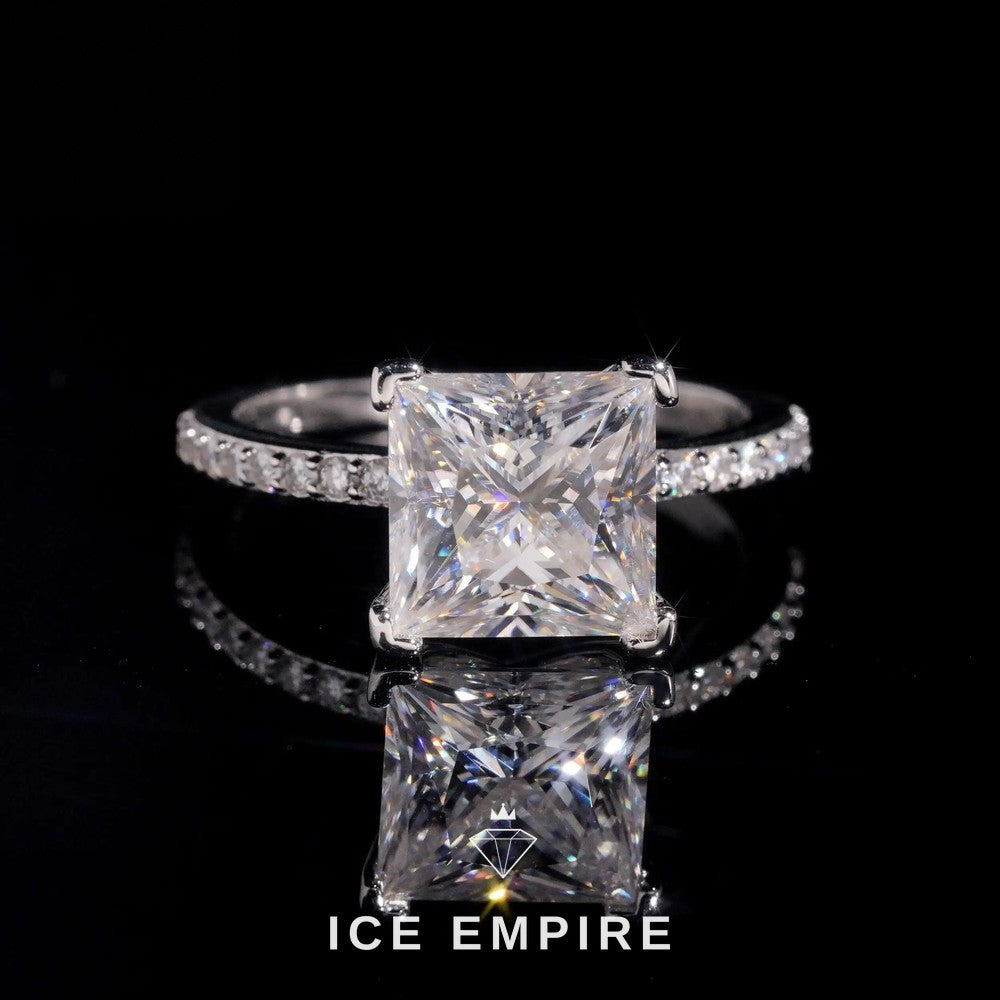Iced Out Rose Gold Plated Moissanite Wedding Band