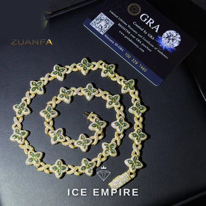 Iced Out Rose Gold Plated Moissanite Cuban Chain