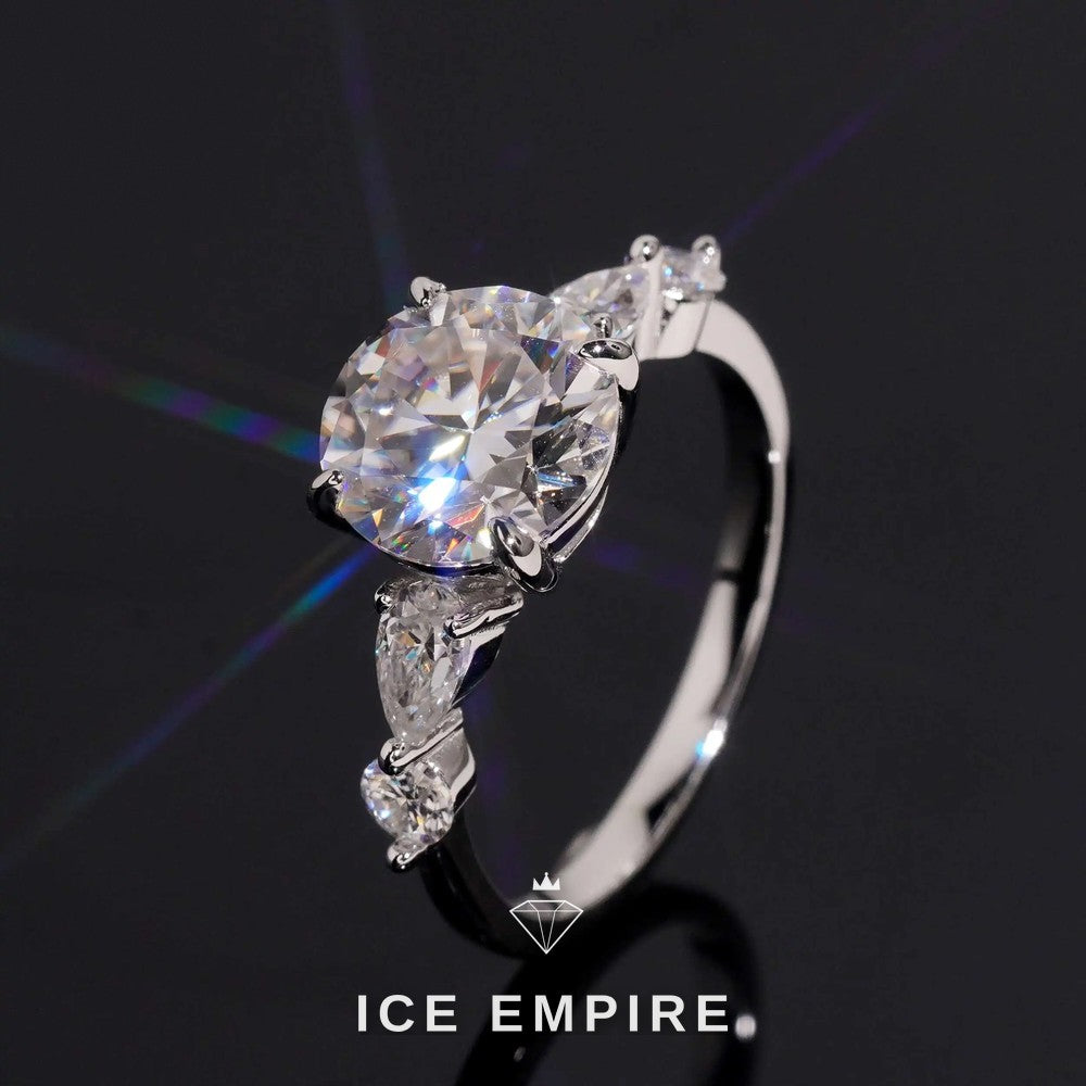 Iced Out 18K Gold Moissanite Wedding Band