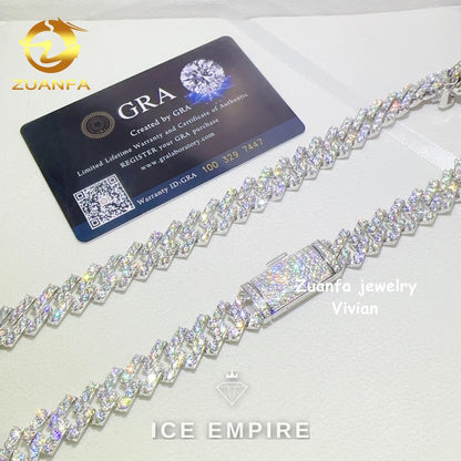 Iced Out Rose Gold Plated Moissanite Cuban Chain