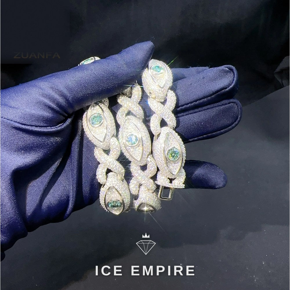 Iced Out Rose Gold Plated Moissanite Cuban Chain