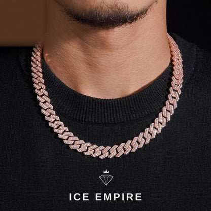 Iced Out Rose Gold Plated Moissanite Cuban Chain