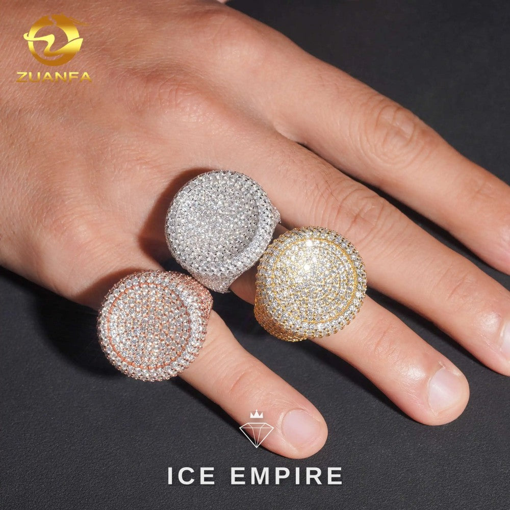 Iced Out 925 Silver Moissanite Ring