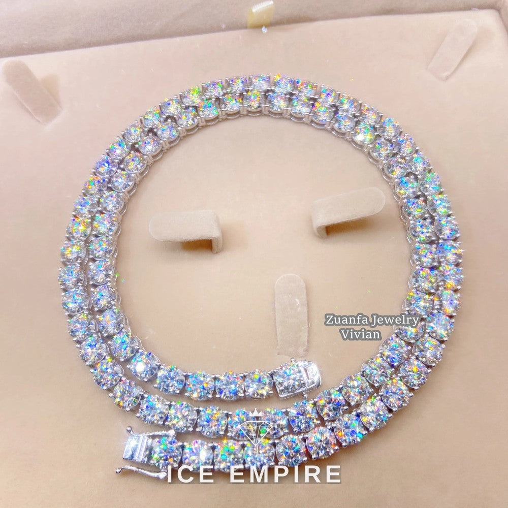 Iced Out Rose Gold Plated Moissanite Tennis Chain
