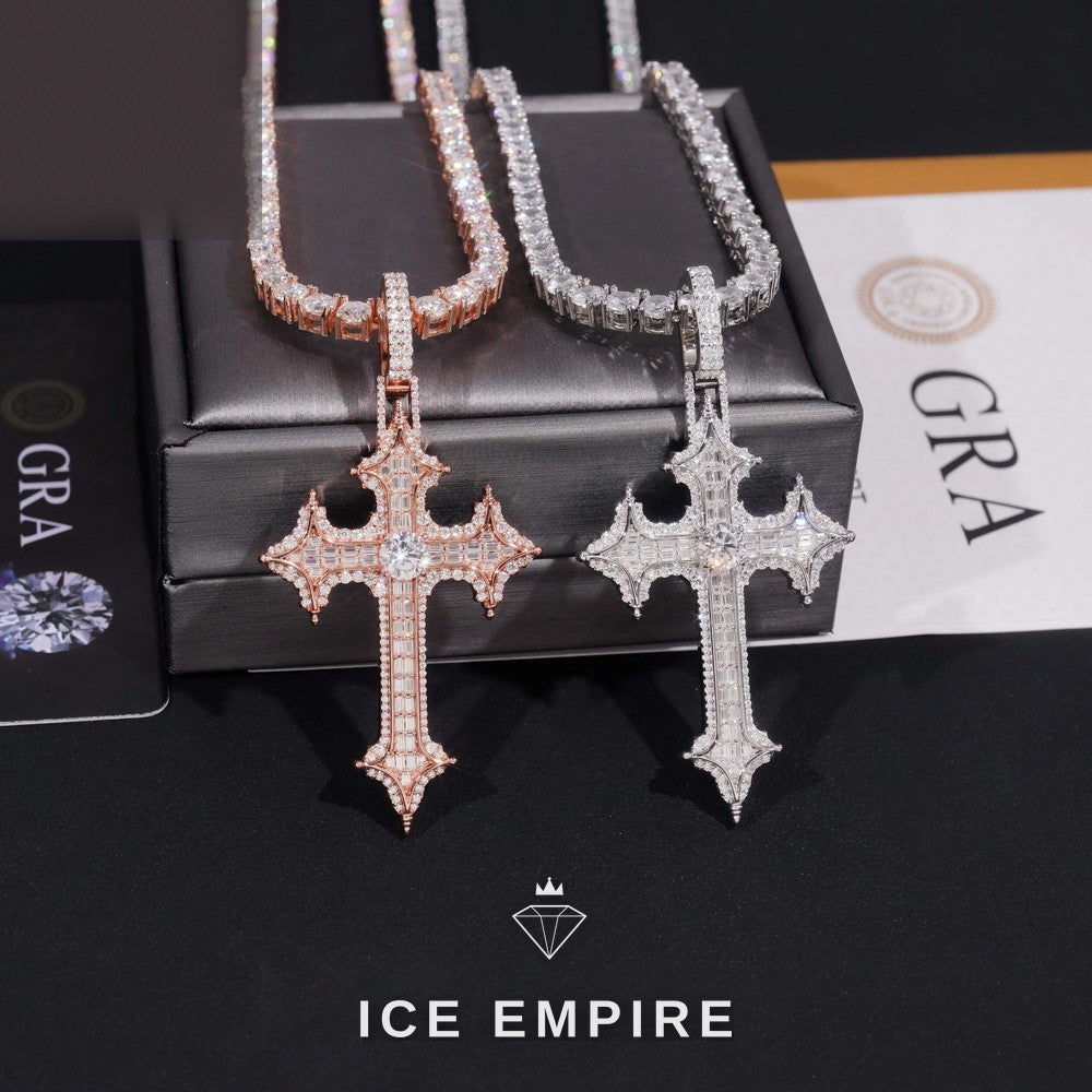 Iced Out Rose Gold Plated Moissanite Pendant