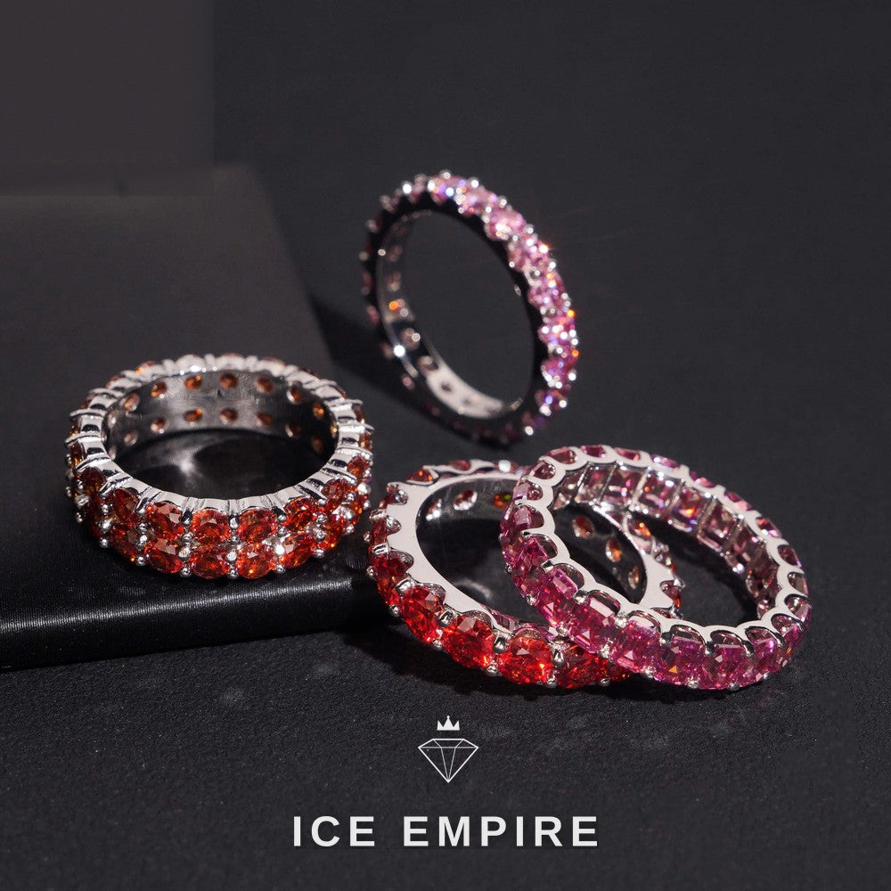 Iced Out Rose Gold Plated Moissanite Ring