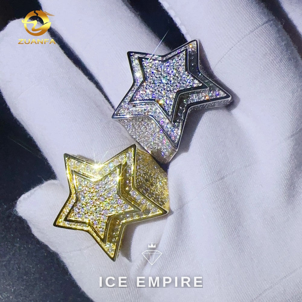 Iced Out 925 Silver Moissanite Ring