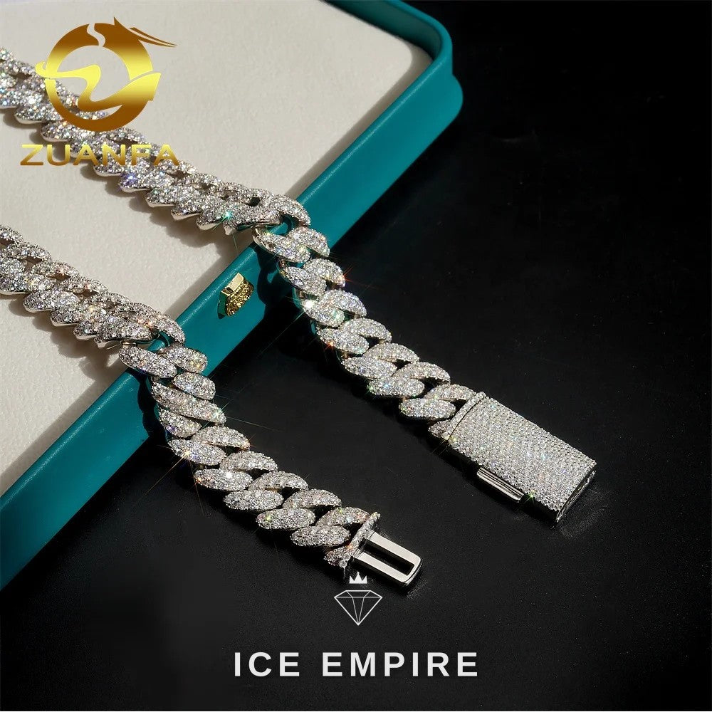 Iced Out Rose Gold Plated Moissanite Cuban Chain
