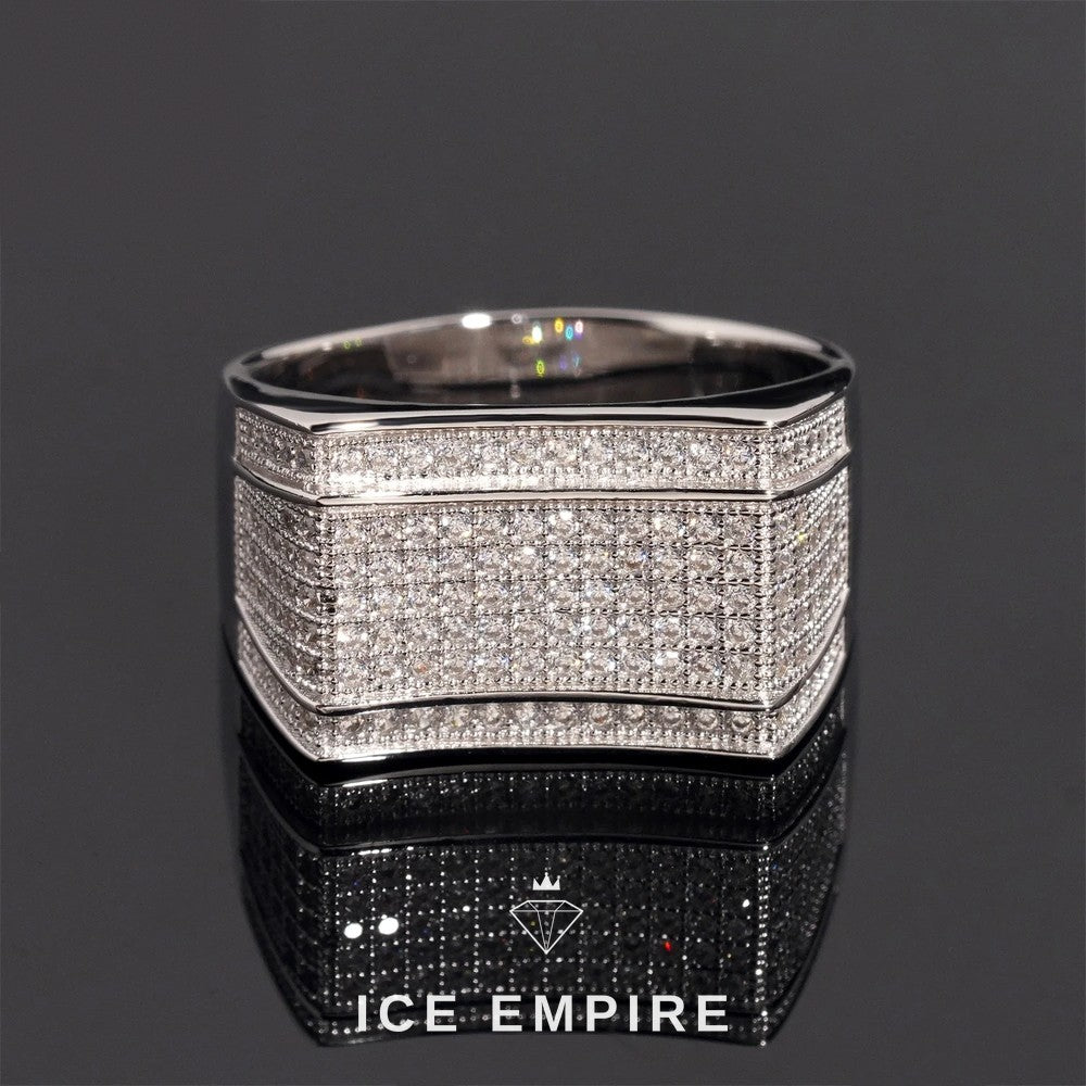 Iced Out 925 Silver Moissanite Ring