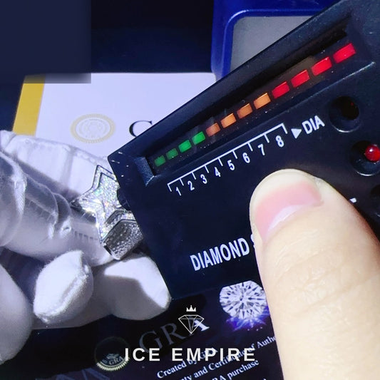 Iced Out 925 Silver Moissanite Ring