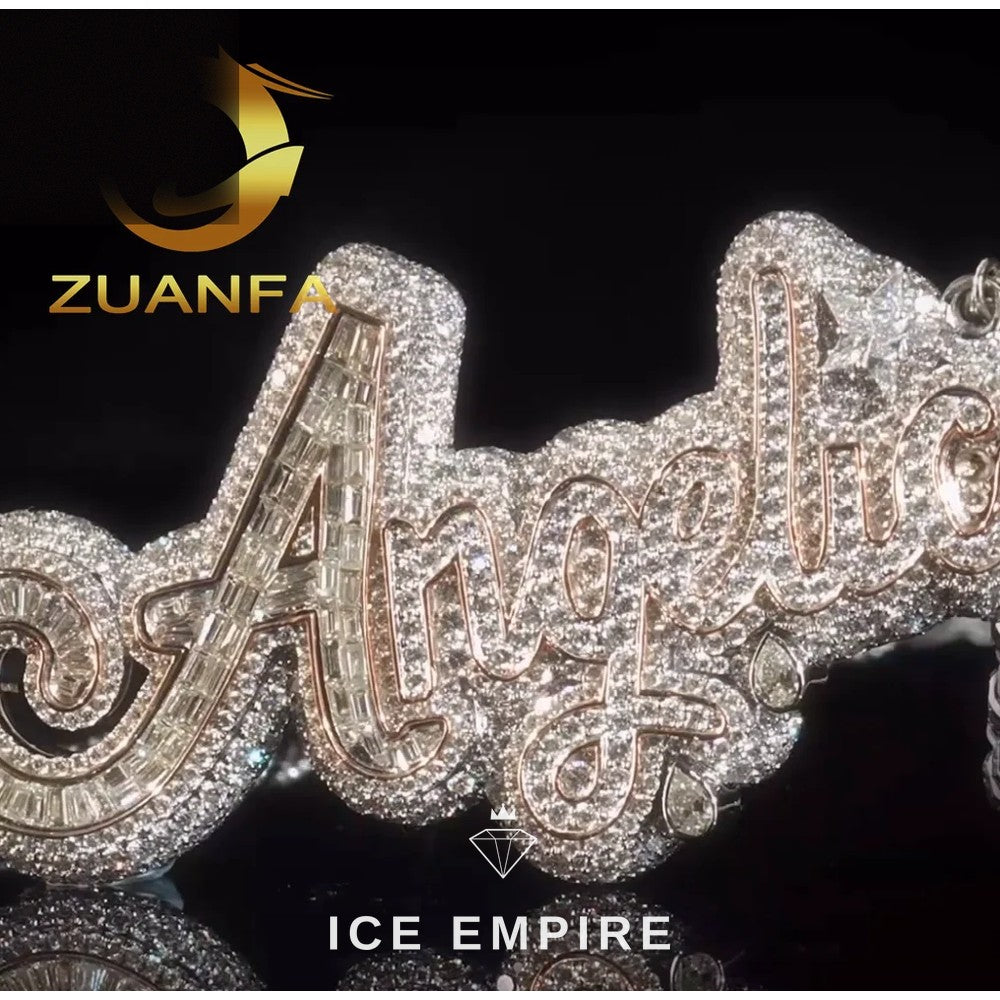 Iced Out Rose Gold Plated Moissanite Pendant