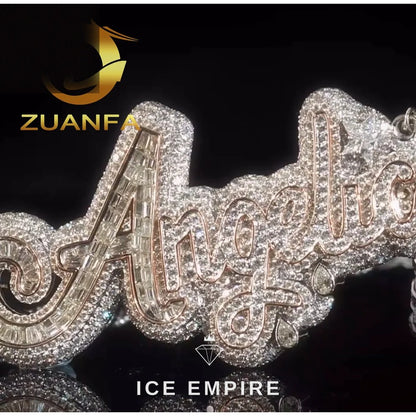Iced Out Rose Gold Plated Moissanite Pendant