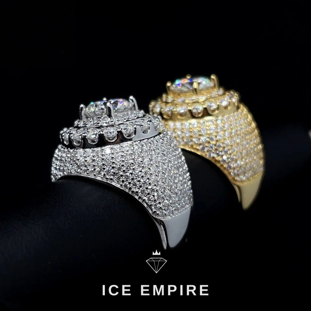 Iced Out 925 Silver Moissanite Ring