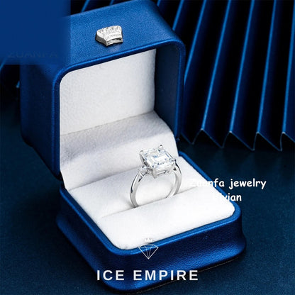 Iced Out 925 Silver Moissanite Ring