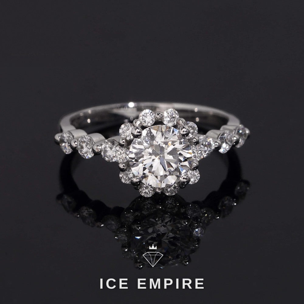 Iced Out Gold Plated Lab Grown Diamond Engagement Ring