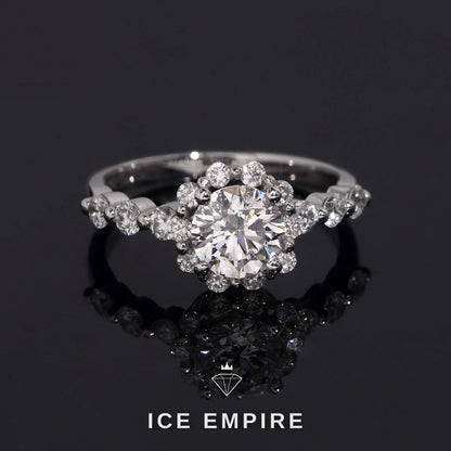 Iced Out Gold Plated Lab Grown Diamond Engagement Ring