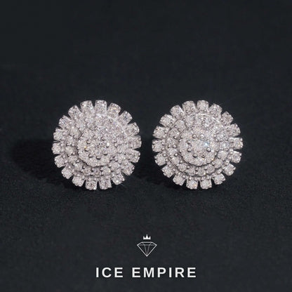 Iced Out 925 Silver Moissanite Stud Earrings
