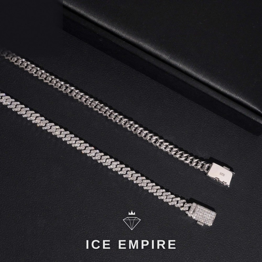 Iced Out 925 Silver Moissanite Cuban Chain
